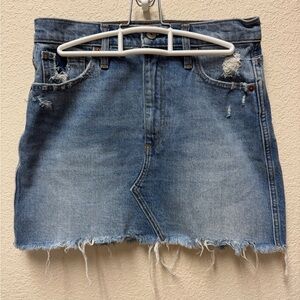 Abercrombie & Fitch Blue Distressed Mini Skirt